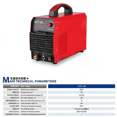 220V IGBT-Inverter-Schneidmaschine CUT-40 für 8 mm Dicke 380X150X300 mm Abmessungen
