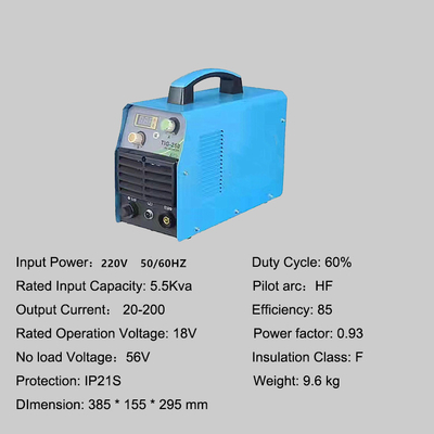 Gleichstrom-MOSFET-Inverter 200A TIG-250 Tig-Schweißer für Edelstahl- und Aluminiumschweißen 220V 18V 18