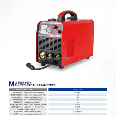 220 V Smart Inverter MIG 280 Schweißmaschine für Edelstahl 60% Tig Inverter