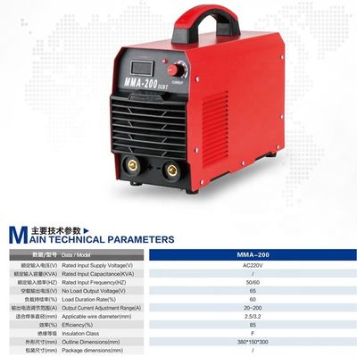 200ampere IGBT-Inverter-Bogenschweißmaschine 380X150X300 mm Mini-Portabel für Gleichstrommotor