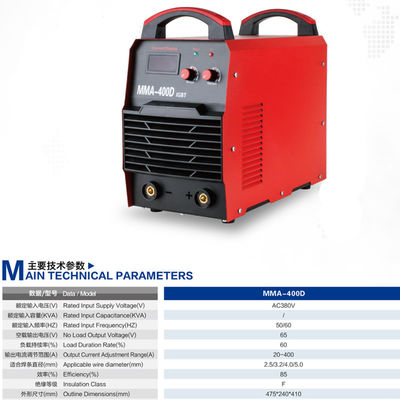 Inverter-Bogen-Schweißmaschine MMA-400D 400amp IGBT Industrie-Bogen-Schweißer Gleichstrommotor 25KG