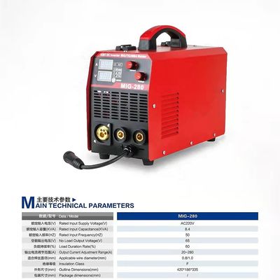 MIG280 ARC Schweißmaschine Mig Schweißmaschine Multifunktion IGBT 4in1 INVERTER 50/60HZ IP21S